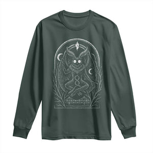 Mothman Long Sleeve Shirt Cryptid Paranormal Occult Horror Gothic Monster TS10 Dark Forest Green Print Your Wear