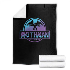 Mothman Throw Blanket Retro Neon Cryptid Paranormal Horror Monster TS10 Black Print Your Wear