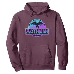 Mothman Hoodie Retro Neon Cryptid Paranormal Horror Monster TS10 Maroon Print Your Wear