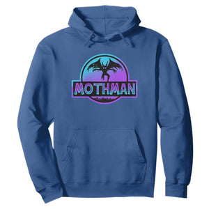 Mothman Hoodie Retro Neon Cryptid Paranormal Horror Monster TS10 Royal Blue Print Your Wear