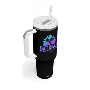 Mothman Tumbler With Handle Retro Neon Cryptid Paranormal Horror Monster TS10 Print Your Wear