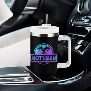 Mothman Tumbler With Handle Retro Neon Cryptid Paranormal Horror Monster TS10 Print Your Wear
