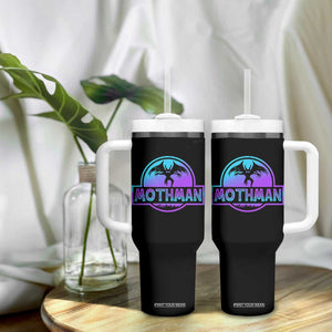 Mothman Tumbler With Handle Retro Neon Cryptid Paranormal Horror Monster TS10 Print Your Wear