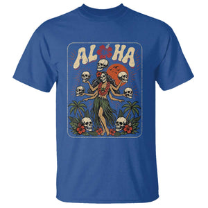 Aloha Skull T Shirt Hibiscus Flower Hula Dancer Dark Tropical Beach Gothic Hawaiian Vibe TS10 Royal Blue Print Your Wear