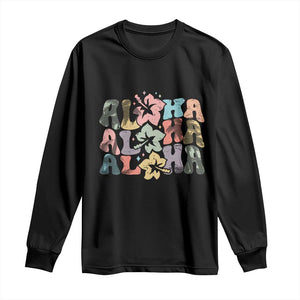 Aloha Long Sleeve Shirt Hawaiian Hawaii Trip Family Vacation Hibiscus Flowers TS10 Black Print Your Wear