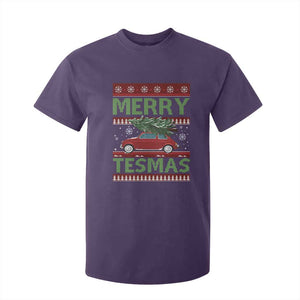Funny Christmas Truck T Shirt For Kid Merry Tesmas Cybertruck Futuristic Car Ugly Sweater TS10 Purple Print Your Wear