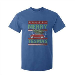 Funny Christmas Truck T Shirt For Kid Merry Tesmas Cybertruck Futuristic Car Ugly Sweater TS10 Royal Blue Print Your Wear