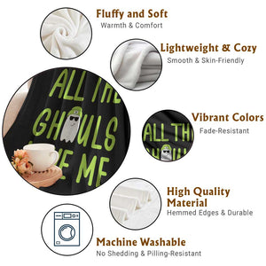 Halloween Boo Ghost Cute Costume Throw Blanket Funny All The Ghouls Love Me Shirt Boys Toddler Girls Kids Youth TS10 Print Your Wear