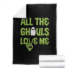 Halloween Skeleton Boo Ghost Cute Costume Throw Blanket Funny All The Ghouls Love Me Shirt Boys Toddler Girls Kids Youth TS10 Black Print Your Wear