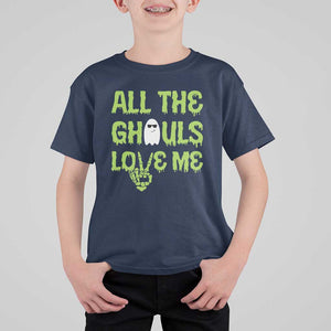 Halloween Skeleton Boo Ghost Cute Costume T Shirt For Kid Funny All The Ghouls Love Me Shirt Boys Toddler Girls Kids Youth TS10 Navy Print Your Wear