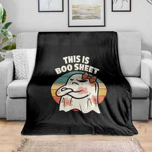 Retro Halloween Costume Women Throw Blanket This Is Boo Sheet Cute Spooky Ghost TS10 Print Your Wear