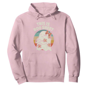 Retro Halloween Costume Women Hoodie This Is Boo Sheet Cute Spooky Ghost TS10 Light Pink Print Your Wear