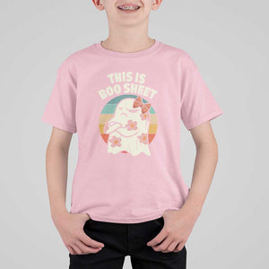 Retro Halloween Costume Women T Shirt For Kid This Is Boo Sheet Cute Spooky Ghost TS10 Light Pink Print Your Wear