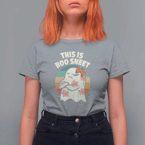 Retro Halloween Costume Women T Shirt For Women This Is Boo Sheet Cute Spooky Ghost TS10 Sport Gray Print Your Wear