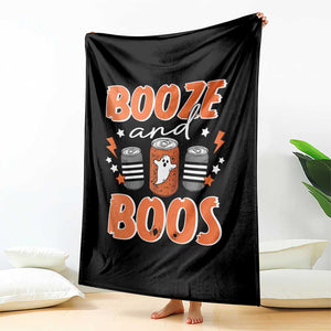 Retro Halloween Booze And Boos Throw Blanket Boo Sheet Ghost Spooky Season TS10 Print Your Wear