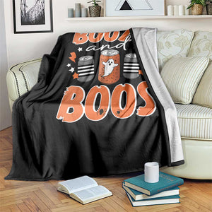 Retro Halloween Booze And Boos Throw Blanket Boo Sheet Ghost Spooky Season TS10 Print Your Wear