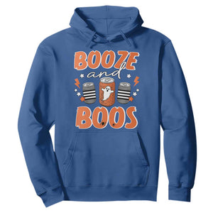 Retro Halloween Booze And Boos Hoodie Boo Sheet Ghost Spooky Season TS10 Royal Blue Print Your Wear