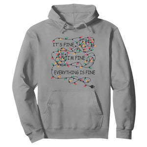 Funny Christmas Hoodie It's Fine I'm Fine Everything Is Fine Xmas Lights TS10 Sport Gray Print Your Wear