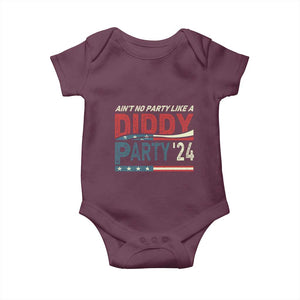 Aint No Party Like A Diddy Party Baby Onesie TS10 Maroon Print Your Wear