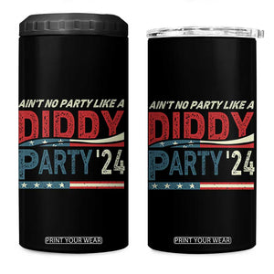 Aint No Party Like A Diddy Party 4 in 1 Can Cooler Tumbler TS10 One Size: 16 oz Black Print Your Wear