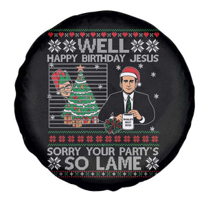 Funny Office Christmas Spare Tire Cover Party Well Happy Birthday Jesus TV Show Ugly Xmas TS10 Print Your Wear