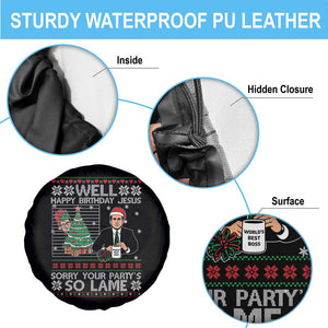 Funny Office Christmas Spare Tire Cover Party Well Happy Birthday Jesus TV Show Ugly Xmas TS10 Print Your Wear