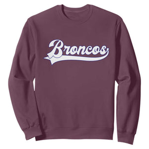 Vintage Broncos Football Sweatshirt Classic Game Day Sports Name Tee TS10 Maroon Print Your Wear