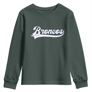 Vintage DFB Football Youth Sweatshirt Classic Game Day Sports Name Tee TS10 Dark Forest Green Print Your Wear