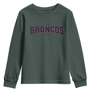 Vintage DFB Youth Sweatshirt Classic Game Day Print Retro Varsity Football Team Name TS10 Dark Forest Green Print Your Wear