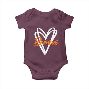 Vintage DFB Baby Onesie Football Team Fans Heart Graphic Game Day TS10 Maroon Print Your Wear