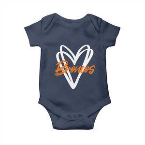 Vintage DFB Baby Onesie Football Team Fans Heart Graphic Game Day TS10 Navy Print Your Wear