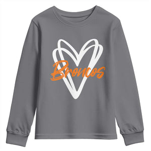 Vintage DFB Youth Sweatshirt Football Team Fans Heart Graphic Game Day TS10 Charcoal Print Your Wear