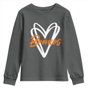 Vintage DFB Youth Sweatshirt Football Team Fans Heart Graphic Game Day TS10 Dark Heather Print Your Wear