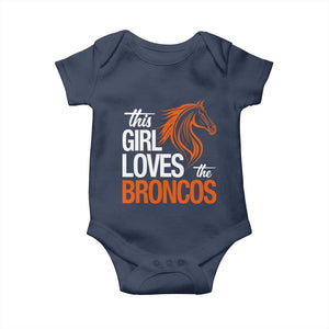 This Girl Loves The DFB Baby Onesie Football Inspirational Game Day Heart Graphic TS10 Navy Print Your Wear