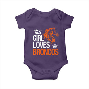 This Girl Loves The DFB Baby Onesie Football Inspirational Game Day Heart Graphic TS10 Purple Print Your Wear