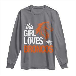 This Girl Loves The DFB Long Sleeve Shirt Football Inspirational Game Day Heart Graphic TS10 Charcoal Print Your Wear