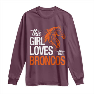 This Girl Loves The DFB Long Sleeve Shirt Football Inspirational Game Day Heart Graphic TS10 Maroon Print Your Wear