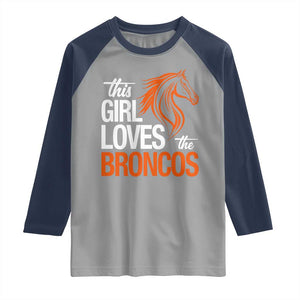 This Girl Loves The DFB Raglan Shirt Football Inspirational Game Day Heart Graphic TS10 Sport Gray Navy Print Your Wear