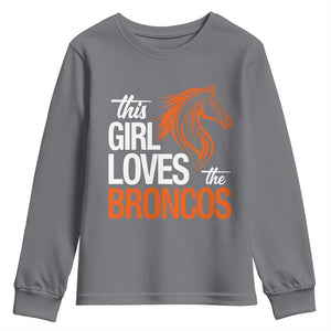 This Girl Loves The DFB Youth Sweatshirt Football Inspirational Game Day Heart Graphic TS10 Charcoal Print Your Wear