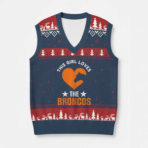 This Girl Loves The DFB V-Neck Knit Sweater Vest Vintage Football Inspirational Game Day TS10 Navy Red Print Your Wear