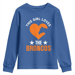 This Girl Loves The DFB Youth Sweatshirt Vintage Football Inspirational Game Day TS10 Royal Blue Print Your Wear
