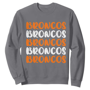 Vintage Broncos Sweatshirt Retro Novelty Football Inspirational TS10 Charcoal Print Your Wear