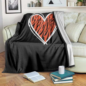 Bengal Tiger Heart Throw Blanket Retro BFT Sports Fan Trendy Game Day Gift TS10 Print Your Wear