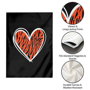 Bengal Tiger Heart Garden Flag Retro BFT Sports Fan Trendy Game Day Gift TS10 Print Your Wear