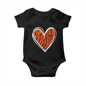 Bengal Tiger Heart Baby Onesie Retro BFT Sports Fan Trendy Game Day Gift TS10 Black Print Your Wear