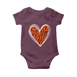 Bengal Tiger Heart Baby Onesie Retro BFT Sports Fan Trendy Game Day Gift TS10 Maroon Print Your Wear