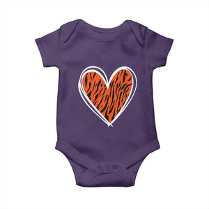 Bengal Tiger Heart Baby Onesie Retro BFT Sports Fan Trendy Game Day Gift TS10 Purple Print Your Wear