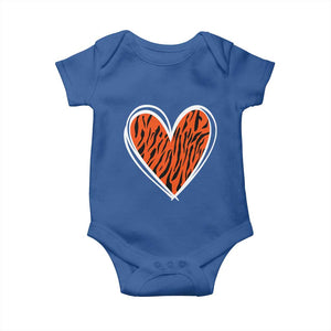 Bengal Tiger Heart Baby Onesie Retro BFT Sports Fan Trendy Game Day Gift TS10 Royal Blue Print Your Wear