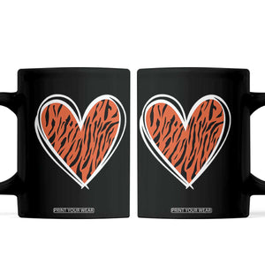 Bengal Tiger Heart Coffee Mug Retro BFT Sports Fan Trendy Game Day Gift TS10 Black Print Your Wear