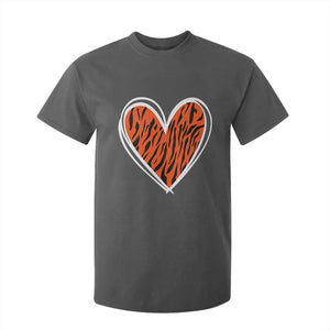 Bengal Tiger Heart T Shirt For Kid Retro BFT Sports Fan Trendy Game Day Gift TS10 Dark Heather Print Your Wear